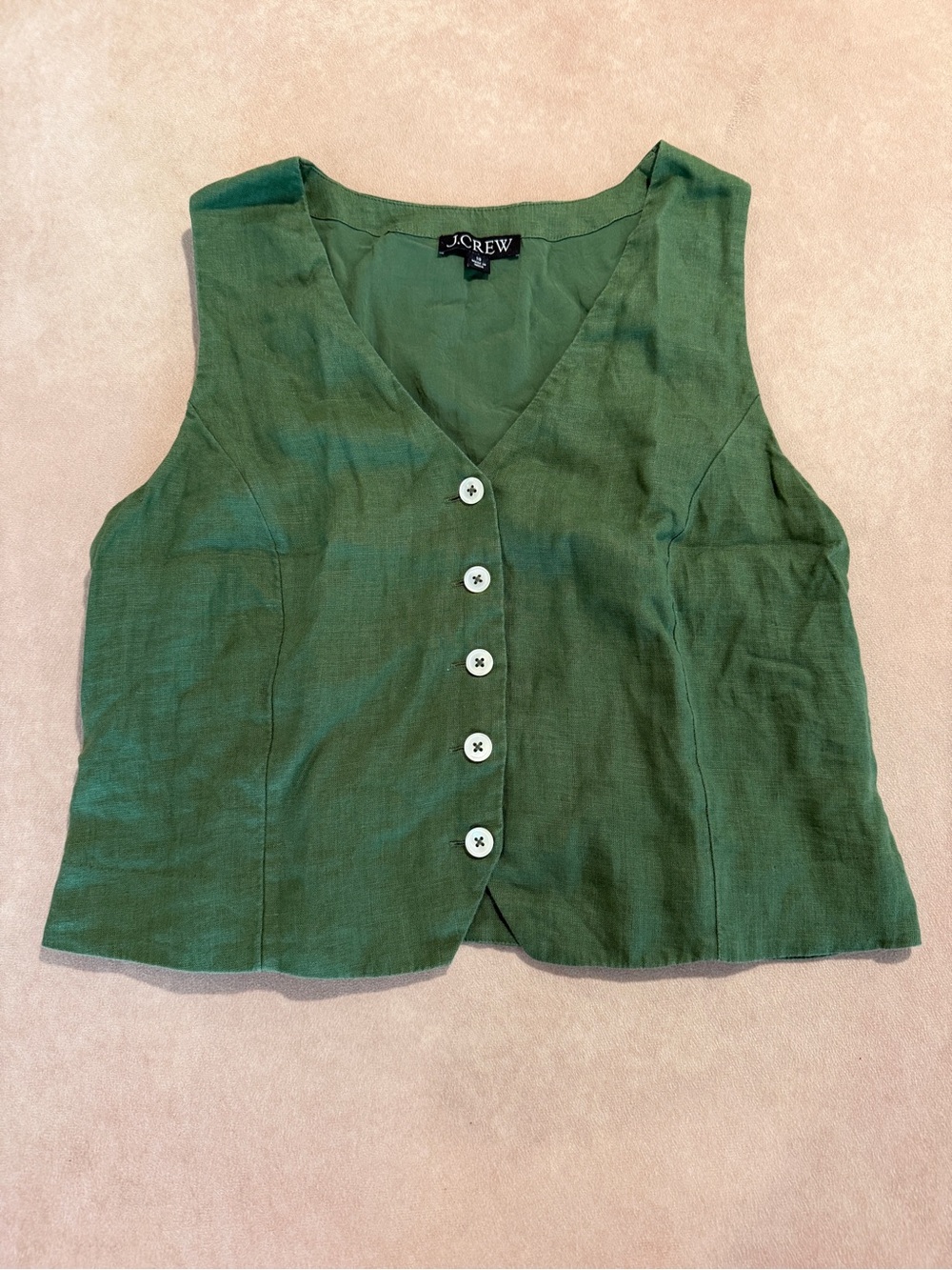 J. Crew Slim-fit linen vest • size 10 • white • NWT • BY698